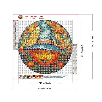 Halloween Glass Painting - Full Round Drill Diamond Painting 30*30CM