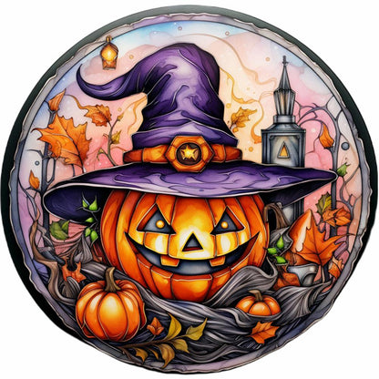 Halloween Glass Painting - Full Round Drill Diamond Painting 30*30CM