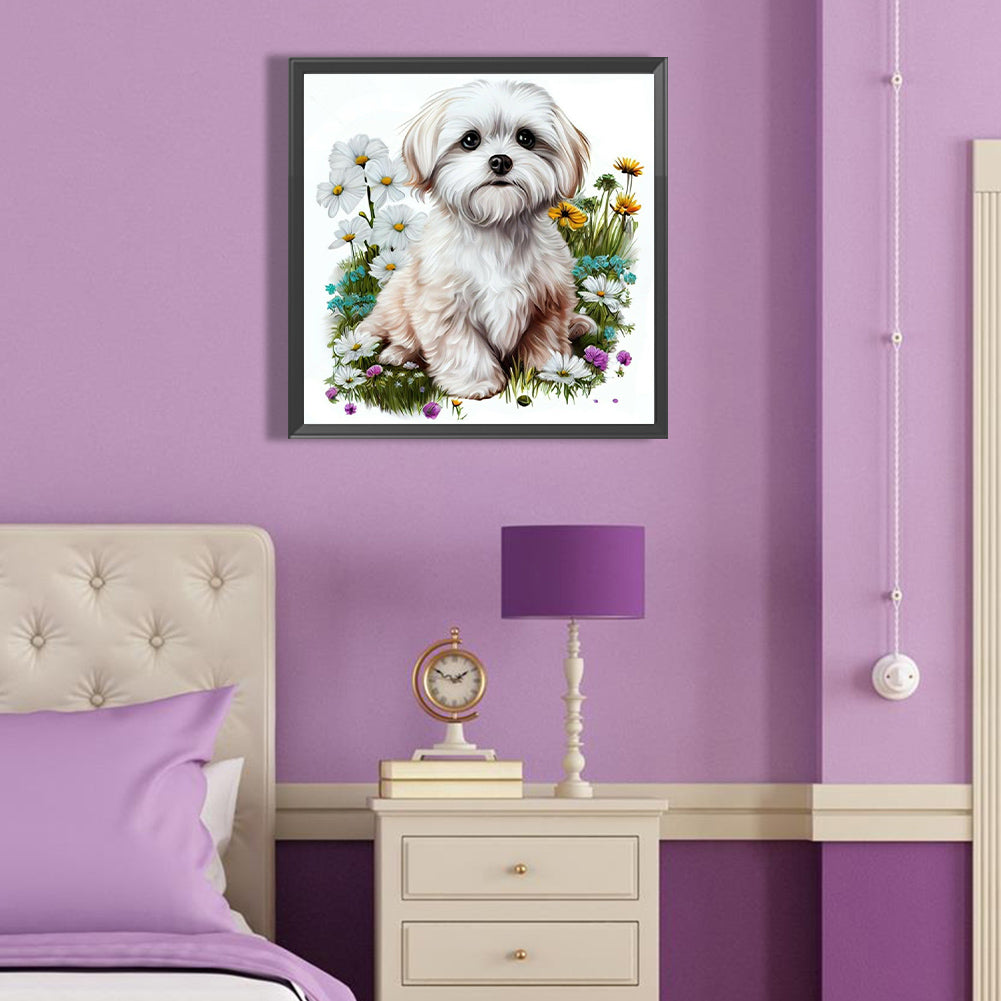 Bichon Frise - Full Round Drill Diamond Painting 40*40CM