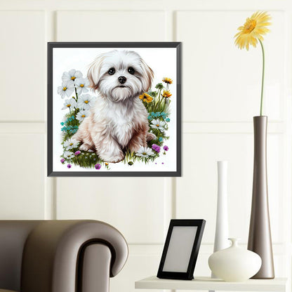 Bichon Frise - Full Round Drill Diamond Painting 40*40CM