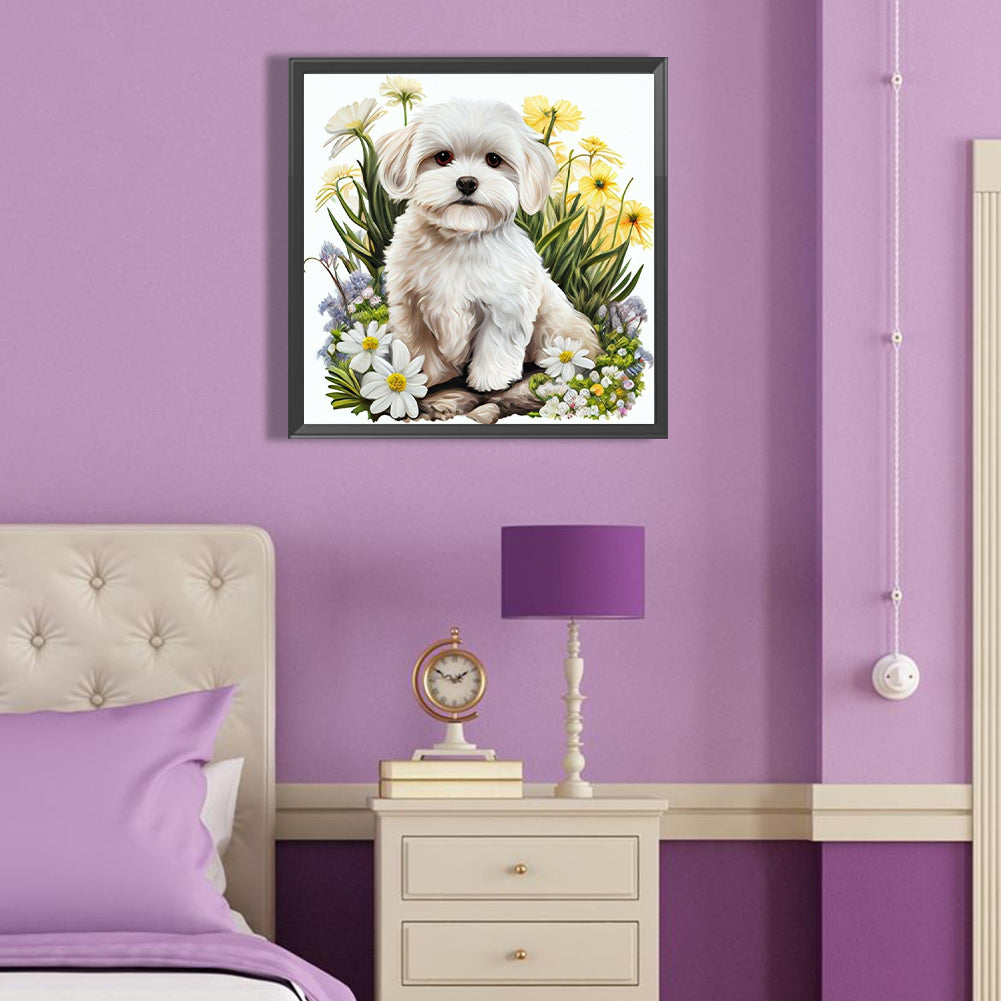 Bichon Frise - Full Round Drill Diamond Painting 40*40CM