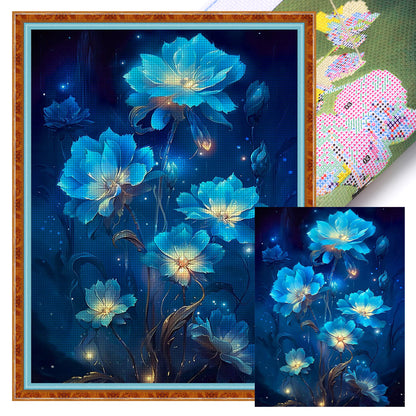 Blue Flower - 11CT Stamped Cross Stitch 40*55CM