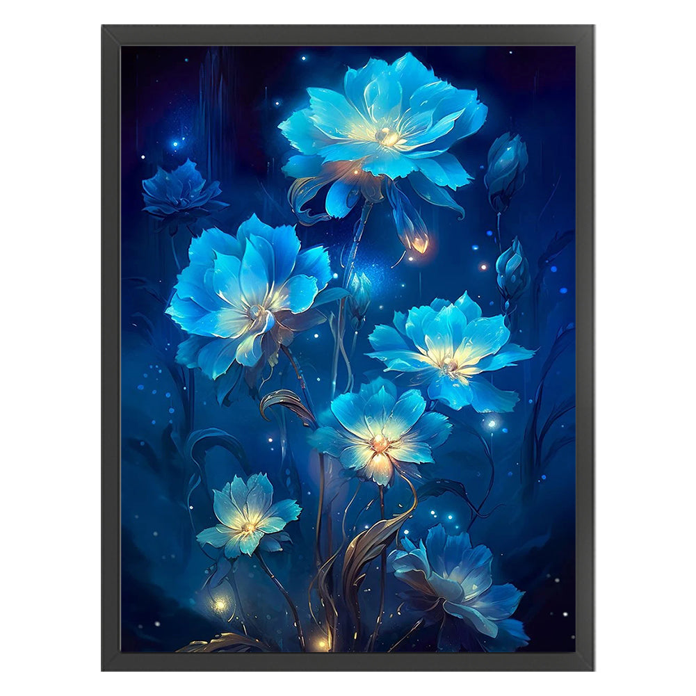 Blue Flower - 11CT Stamped Cross Stitch 40*55CM