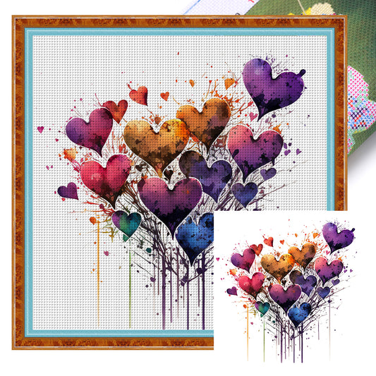 Love - 16CT Stamped Cross Stitch 40*40CM