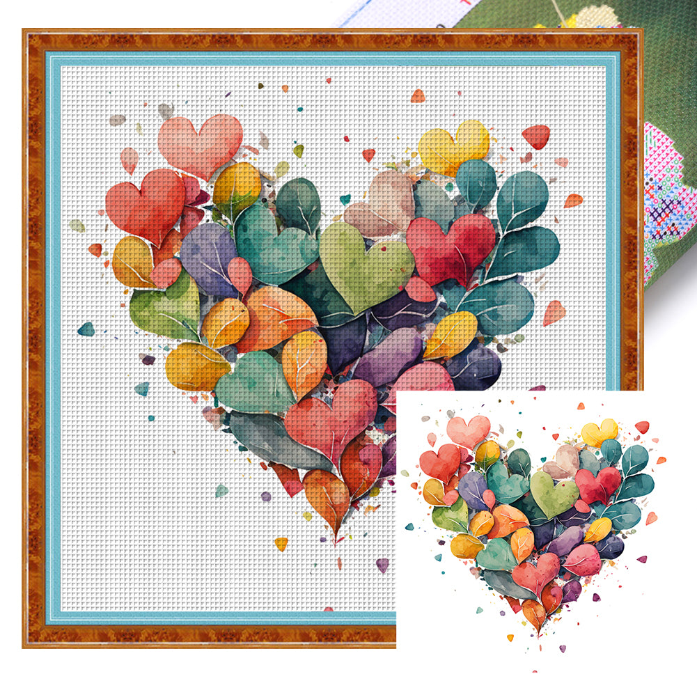 Love - 16CT Stamped Cross Stitch 40*40CM