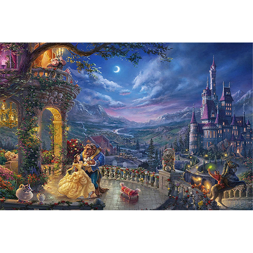 Beauty And The Beast - 18CT Stamped Cross Stitch 70*50CM