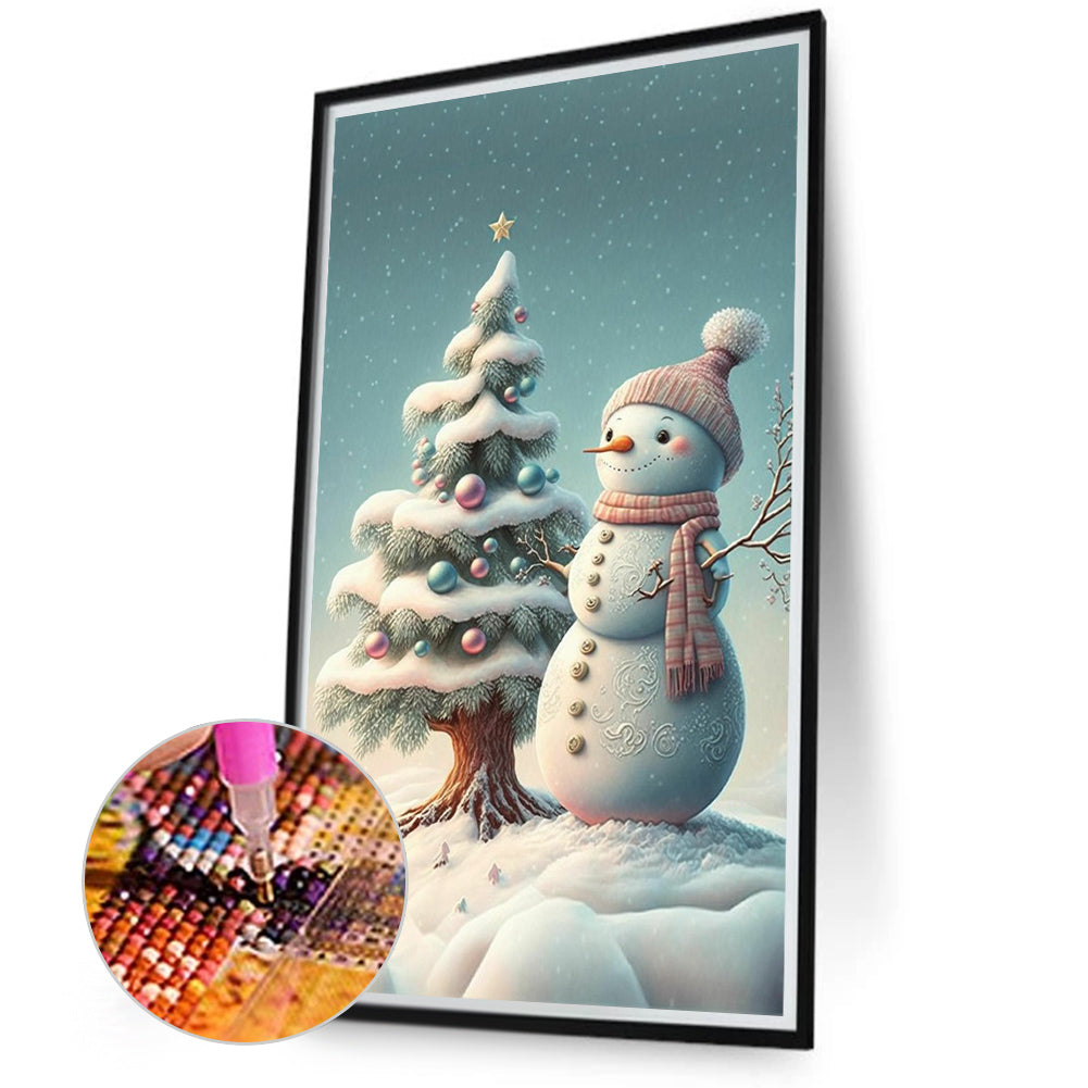 Snowman - Full Round Drill Diamond Painting 40*70CM