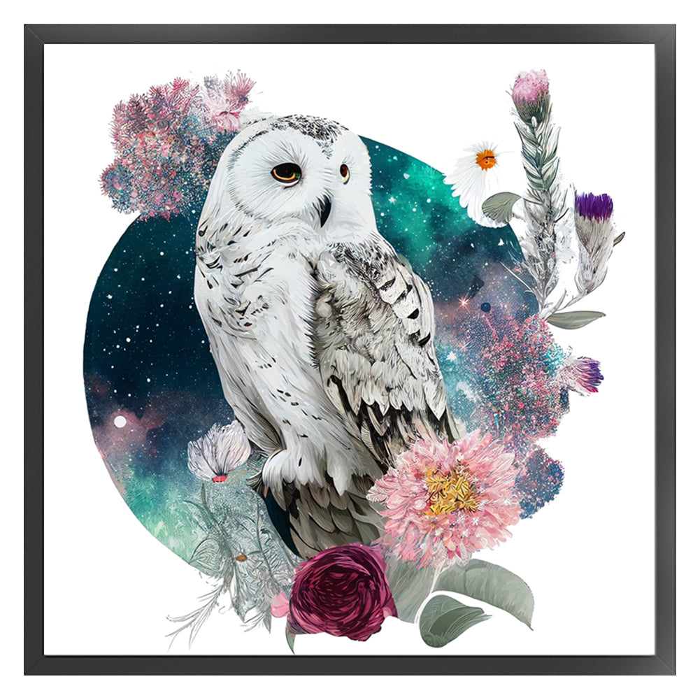 Flowers And Owl - 16CT Stamped Cross Stitch 40*40CM