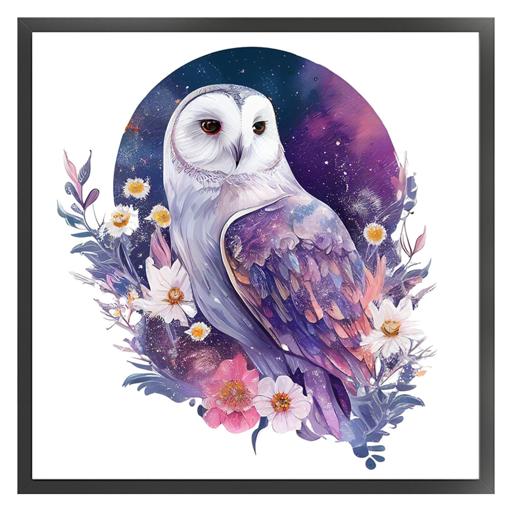 Flowers And Owl - 16CT Stamped Cross Stitch 40*40CM