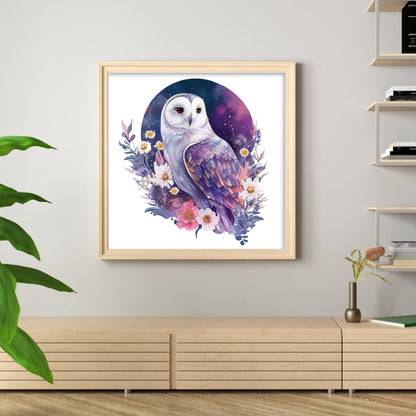 Flowers And Owl - 16CT Stamped Cross Stitch 40*40CM