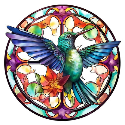 Glass Painting-Hummingbird - 18CT Stamped Cross Stitch 25*25CM