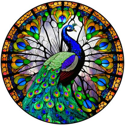 Glass Painting-Peacock - 18CT Stamped Cross Stitch 25*25CM