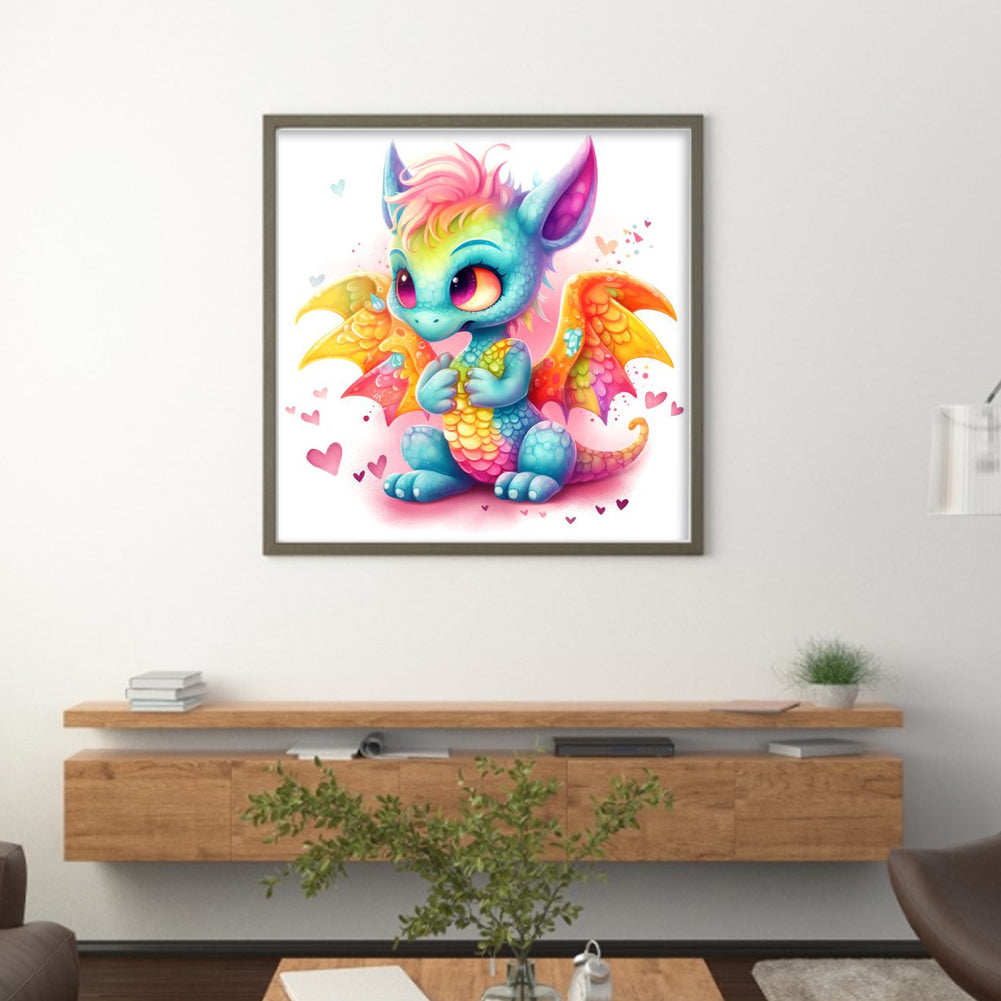 Rainbow Little Flying Dragon - 11CT Stamped Cross Stitch 50*50CM