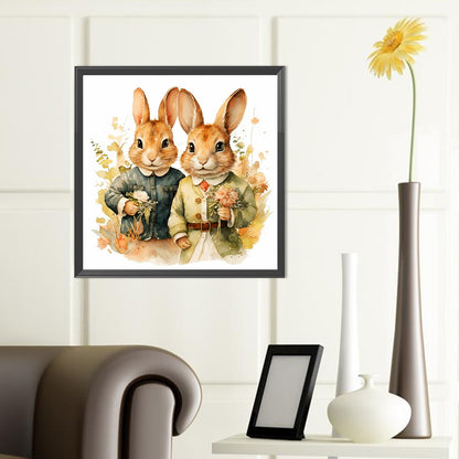 Two Rabbits - Full Round Drill Diamond Painting 40*40CM