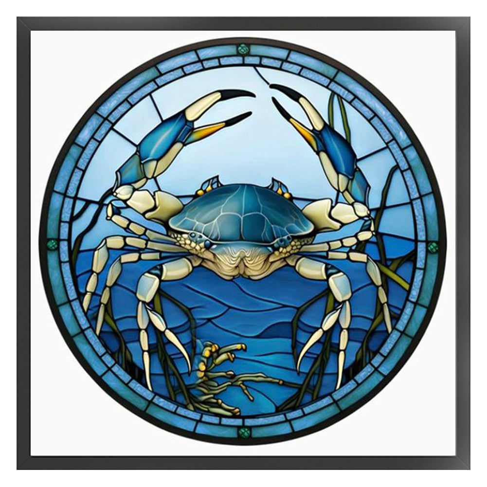 Glass Painting - Crab - 11CT Stamped Cross Stitch 40*40CM