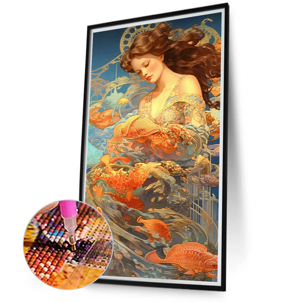 Woman - Full Round Drill Diamond Painting 40*70CM
