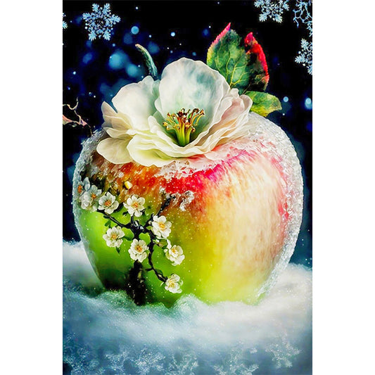 Apples Blooming In The Snow - Full Round Drill Diamond Painting 40*60CM