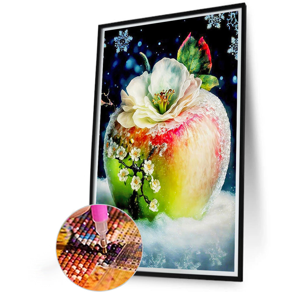 Apples Blooming In The Snow - Full Round Drill Diamond Painting 40*60CM