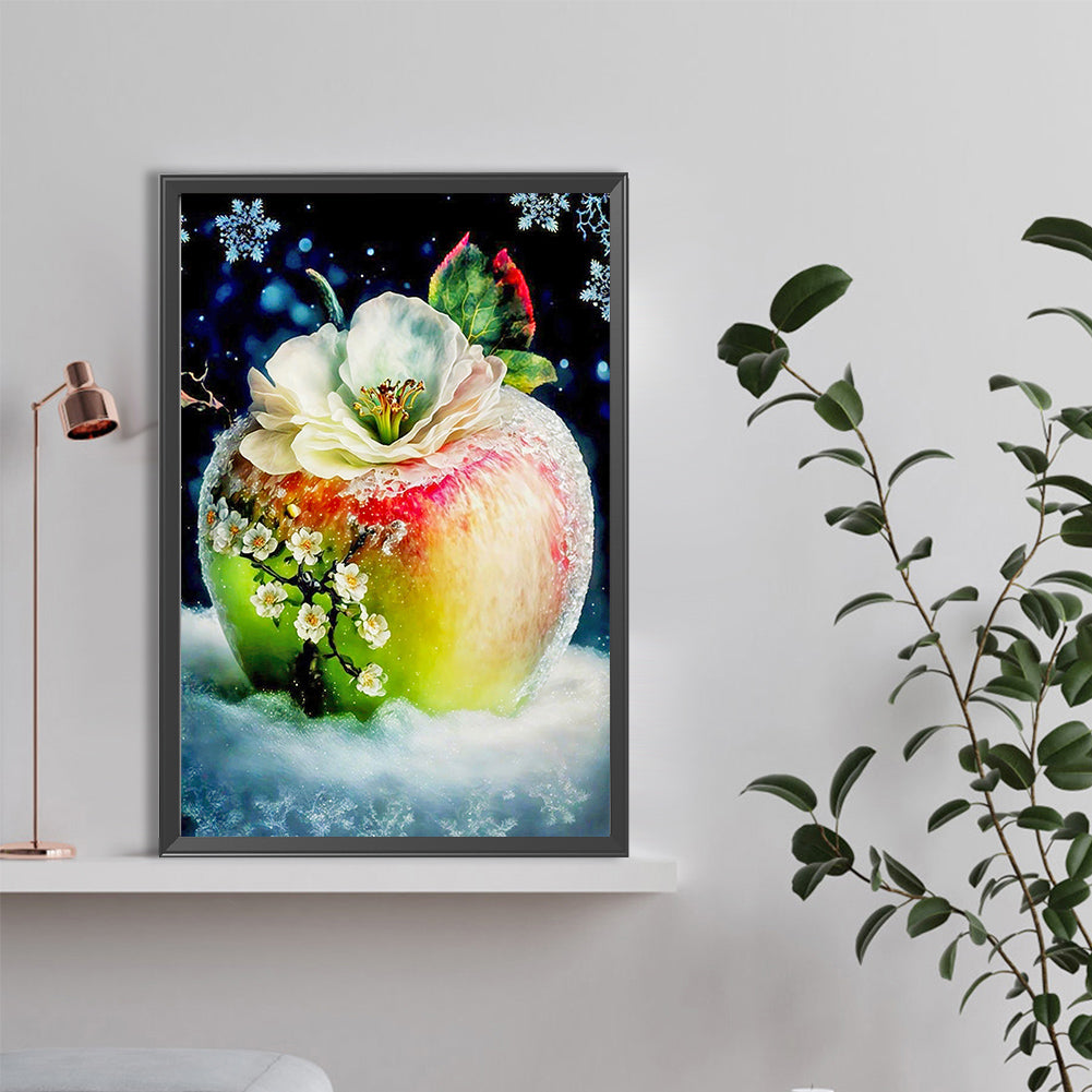 Apples Blooming In The Snow - Full Round Drill Diamond Painting 40*60CM