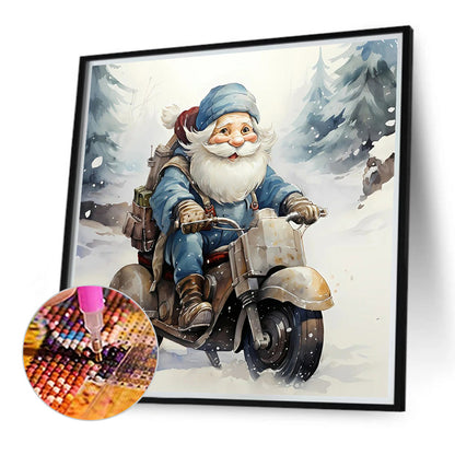 Santa Claus Riding A Bike - Full Round Drill Diamond Painting 40*40CM