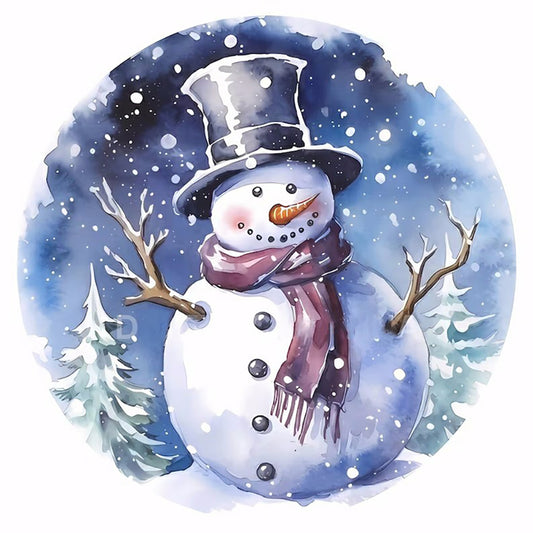 Snowman - Full Round Drill Diamond Painting 40*40CM