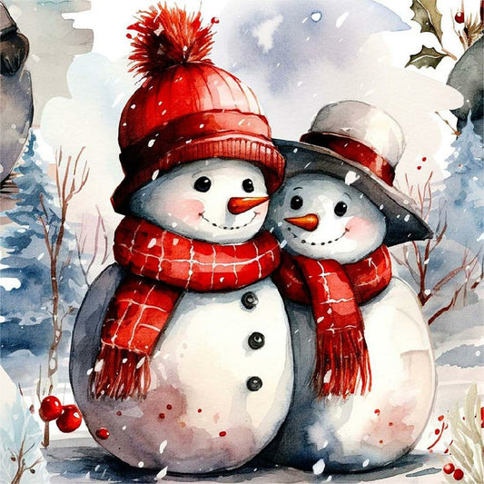 Christmas Snowman - Full Round Drill Diamond Painting 40*40CM