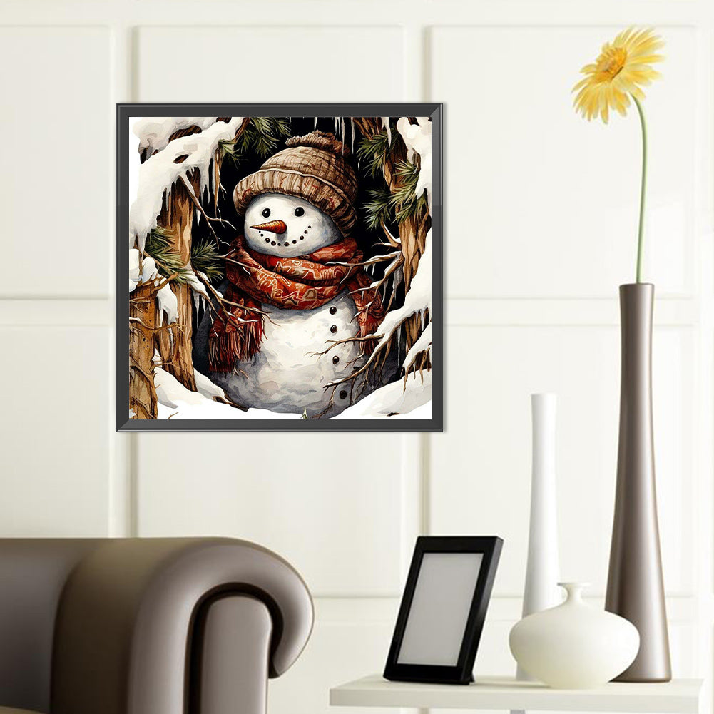 Christmas Snowman - Full Round Drill Diamond Painting 40*40CM