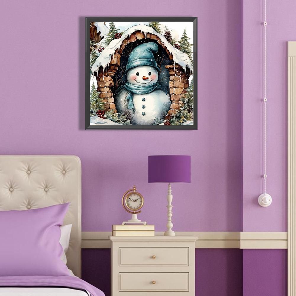 Christmas Snowman - Full Round Drill Diamond Painting 40*40CM