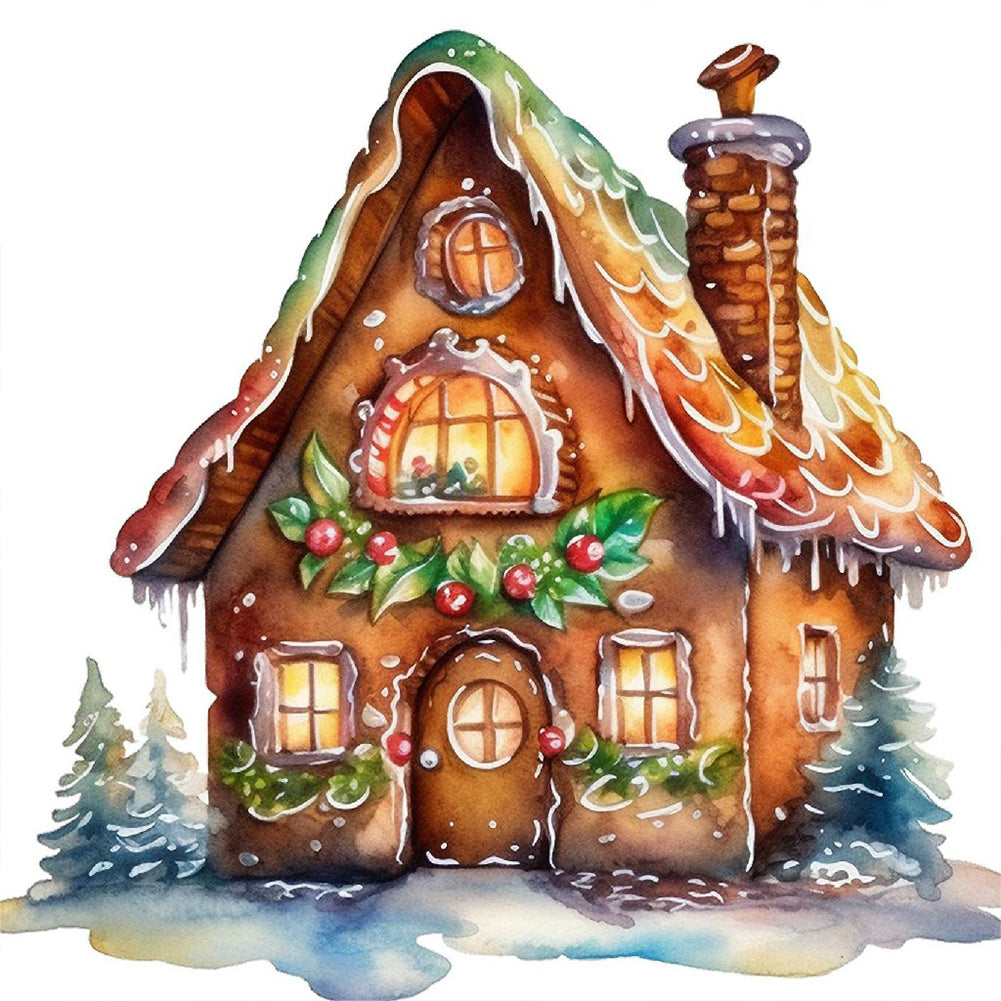 Christmas Cabin - Full Round Drill Diamond Painting 40*40CM