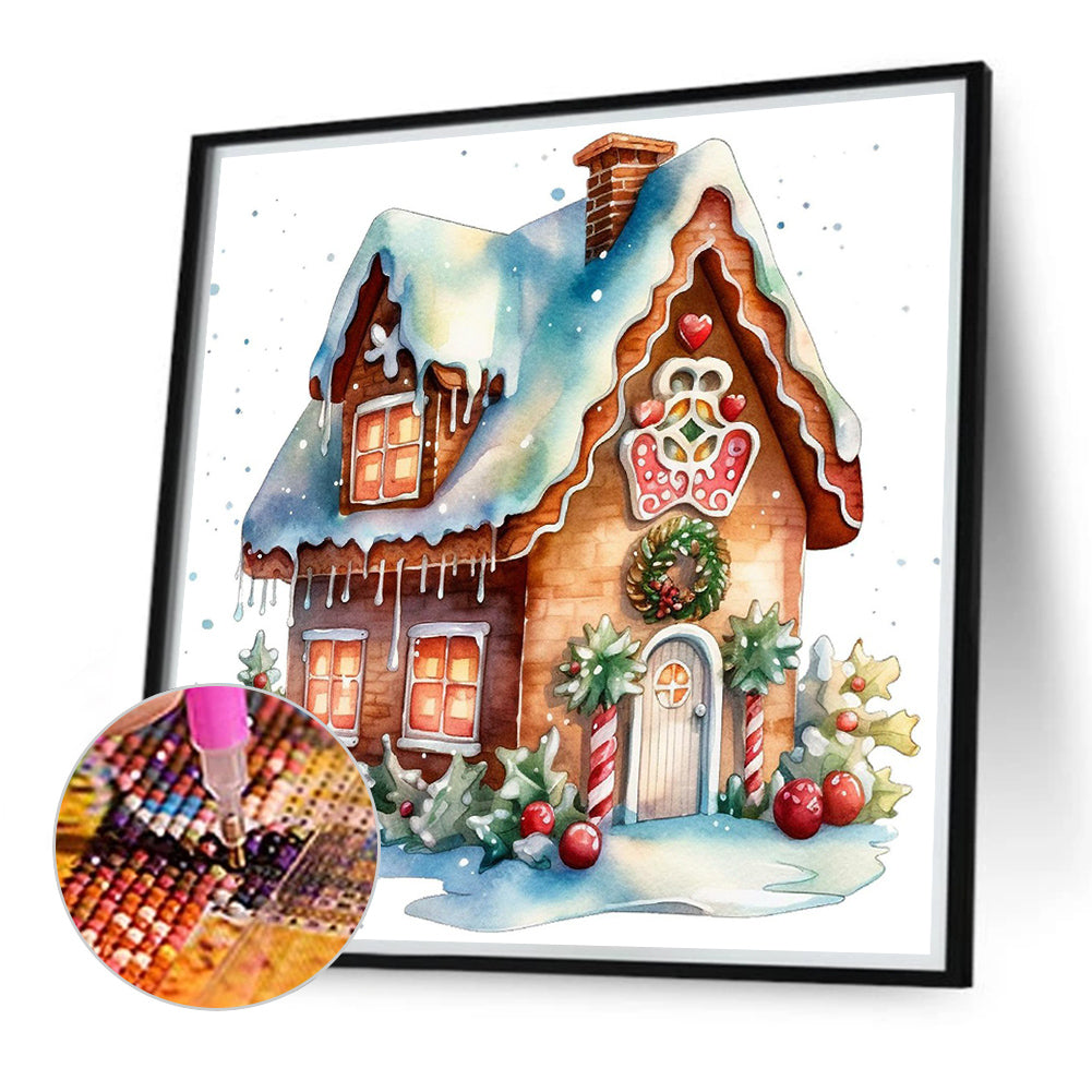 Christmas Cabin - Full Round Drill Diamond Painting 40*40CM