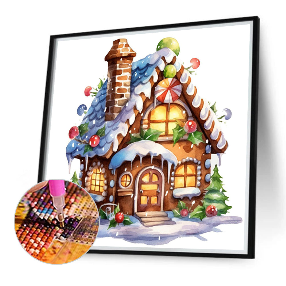 Christmas Cabin - Full Round Drill Diamond Painting 40*40CM