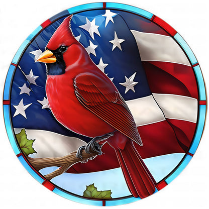 American Flag - Cardinal - 11CT Stamped Cross Stitch 40*40CM