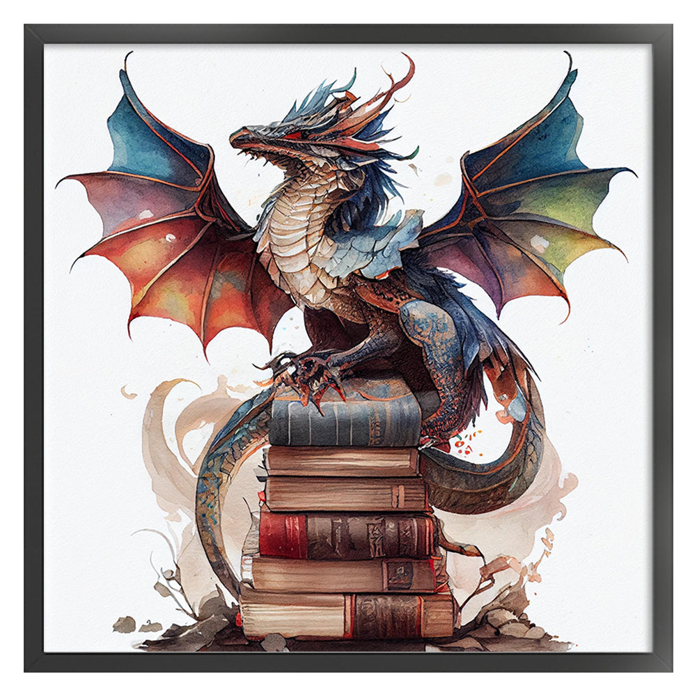 Flying Dragon In Book - 11CT Stamped Cross Stitch 60*60CM