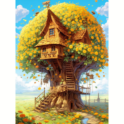 Tree House - 16CT Stamped Cross Stitch 50*65CM