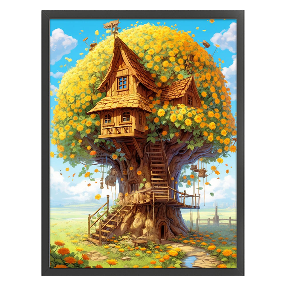 Tree House - 16CT Stamped Cross Stitch 50*65CM