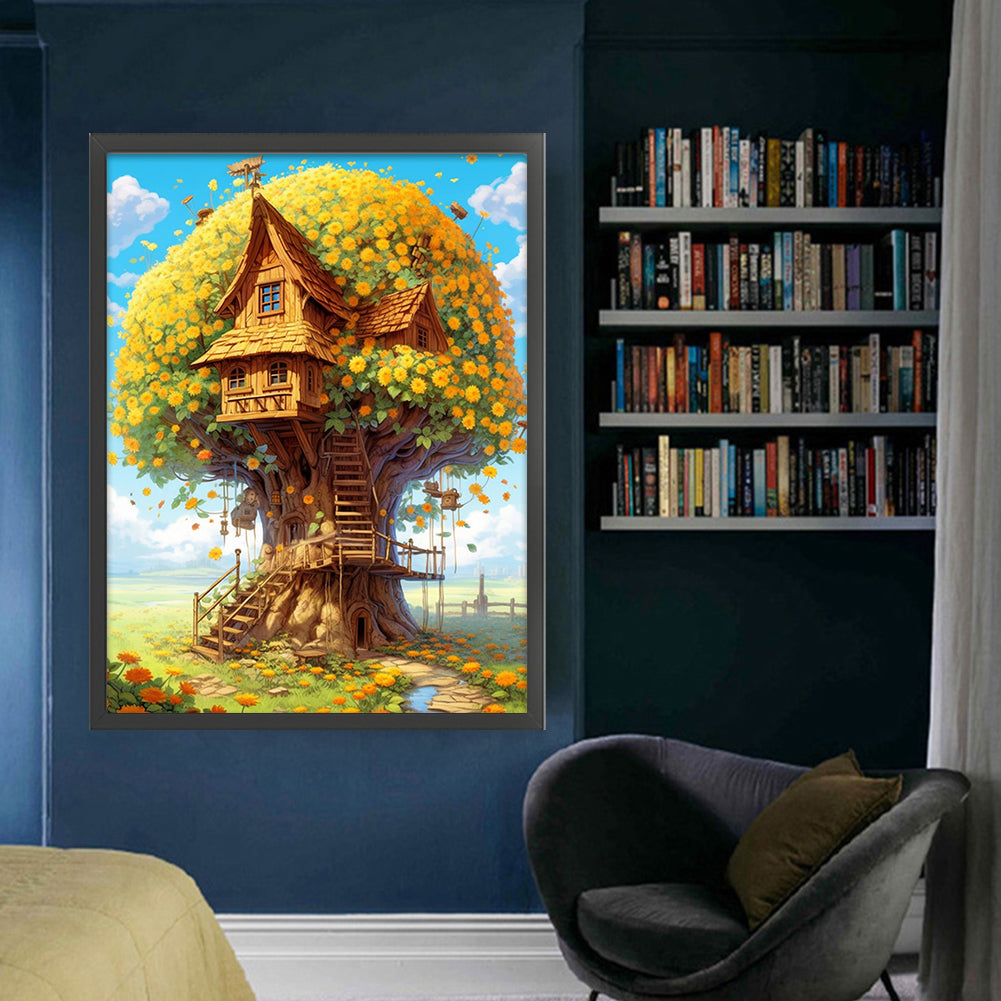 Tree House - 16CT Stamped Cross Stitch 50*65CM