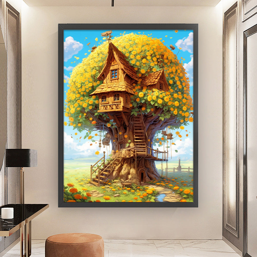 Tree House - 16CT Stamped Cross Stitch 50*65CM