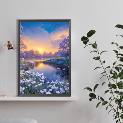 Landscape Flowers - Full Round Drill Diamond Painting 40*60CM