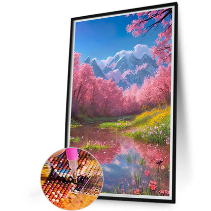Landscape Flowers - Full Round Drill Diamond Painting 40*60CM