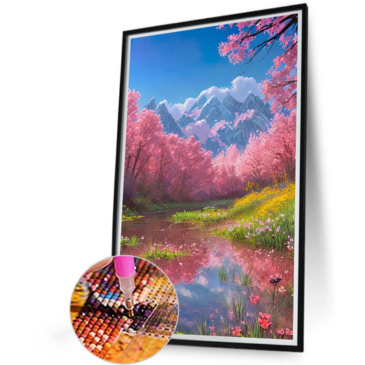 Landscape Flowers - Full Round Drill Diamond Painting 40*60CM