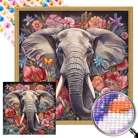 Elephant - Full Round AB Drill Diamond Painting 40*40CM