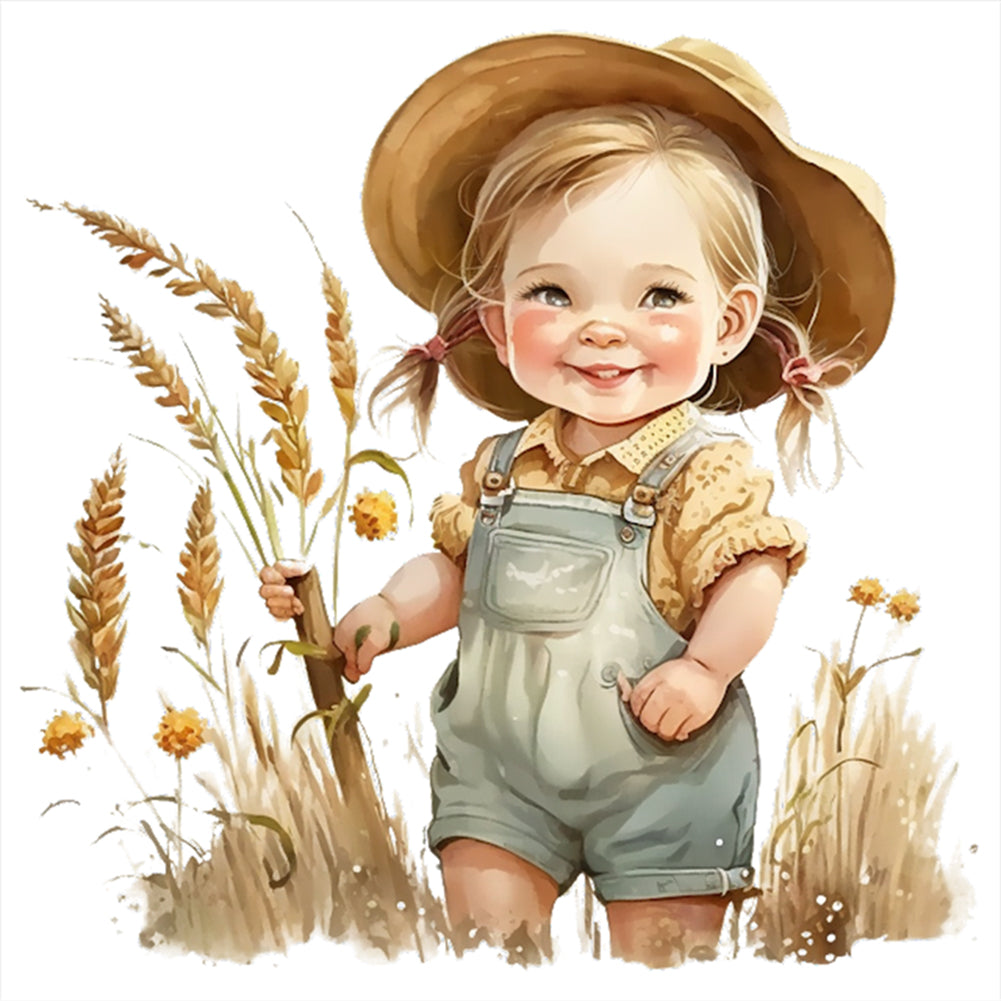 Farm Baby - 18CT Stamped Cross Stitch 25*25CM