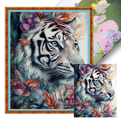 White Tiger - 11CT Stamped Cross Stitch 40*50CM