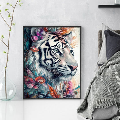 White Tiger - 11CT Stamped Cross Stitch 40*50CM