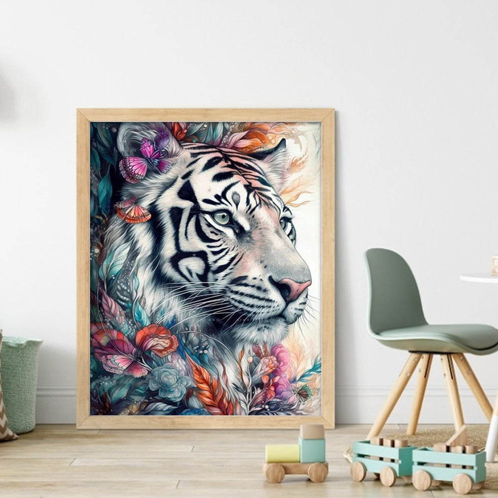 White Tiger - 11CT Stamped Cross Stitch 40*50CM