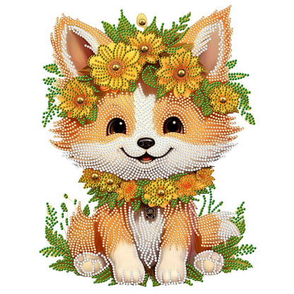 Sunflower Fox - Special Shaped Drill Diamond Painting 30*40CM