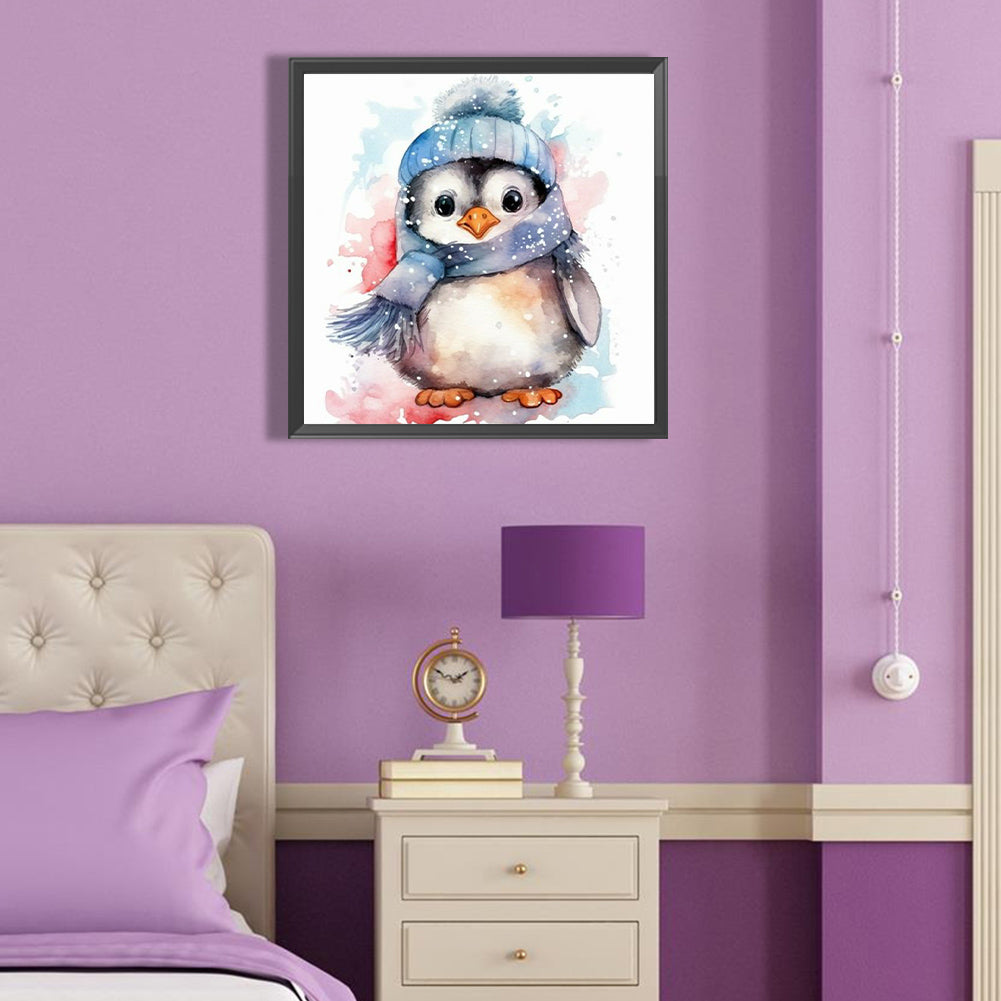 Watercolor Painted Penguin - Full Round Drill Diamond Painting 40*40CM