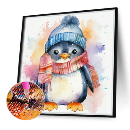 Watercolor Painted Penguin - Full Round Drill Diamond Painting 40*40CM