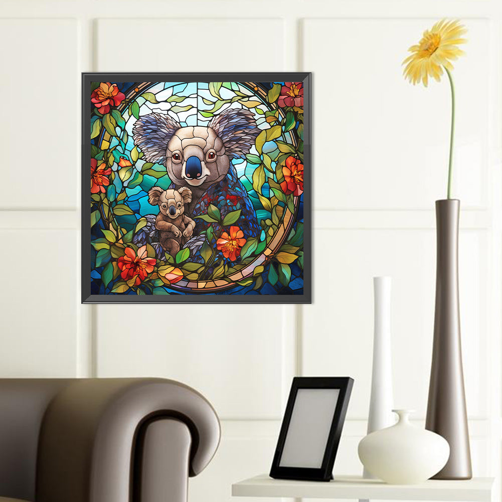 Koala Glass Painting - Full Round Drill Diamond Painting 40*40CM