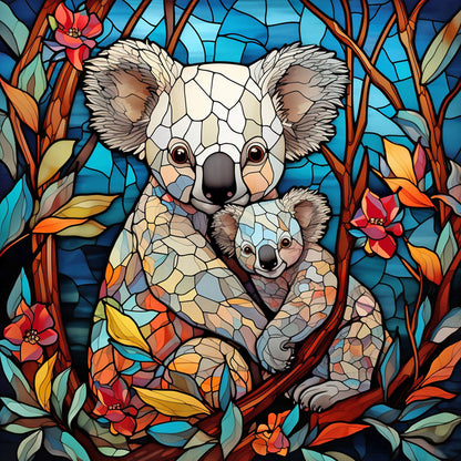 Koala Glass Painting - Full Round Drill Diamond Painting 40*40CM